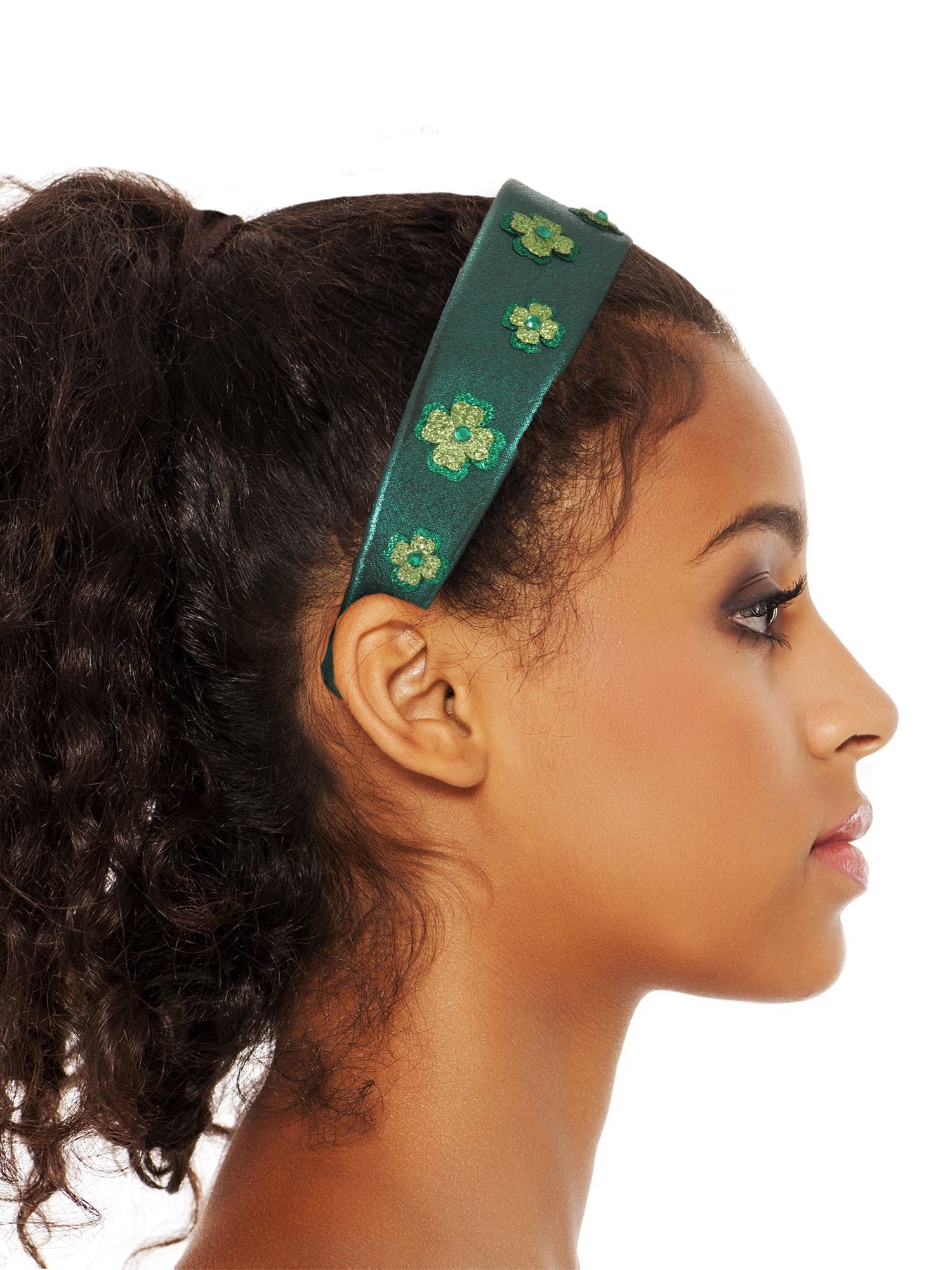 St. Patrick's Day&nbsp;Multicolor Glittery Shamrock Headband, 1 Piece - Image 3