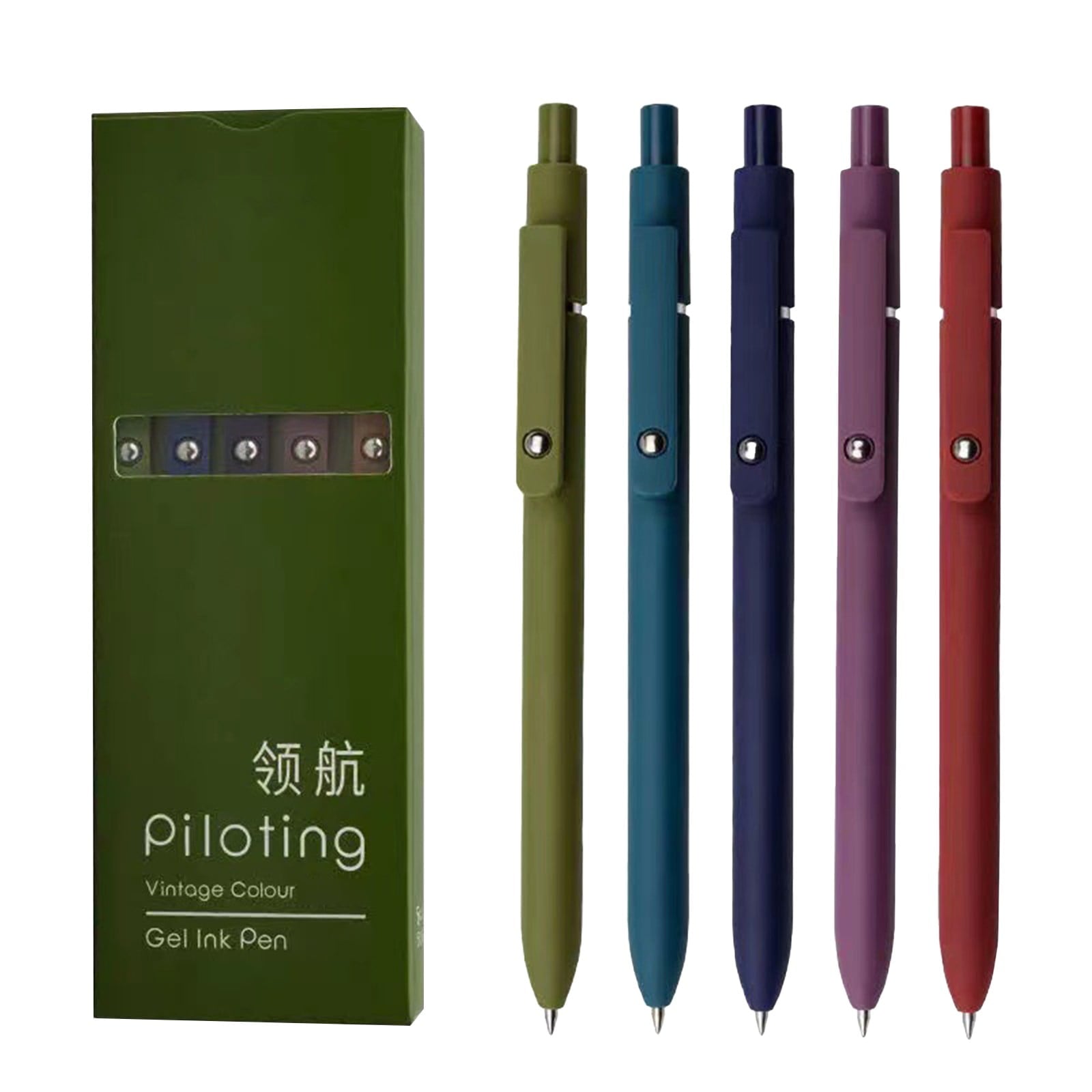 WITYUKE 5 Piece Rollerball Gel Pen Set, Multicolor Press Type Writing Instruments, Quick Dry Refillable Pens, Plastic & Metal Construction f - Image 5